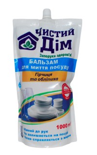 Чистий Дім бальзам д/миття посуду дой-пак 1000мл гірчиця/обліпиха